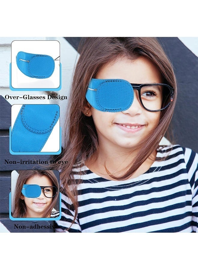6 Pieces Eye Patches for Kids Girls Boys Medical Eye Patch for Glasses Lazy Eye Patch Full Coverage Treat Lazy Eye Amblyopia Strabismus  After Surgery for Left or Right Eyes,Blue - Image 4
