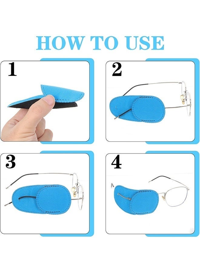 6 Pieces Eye Patches for Kids Girls Boys Medical Eye Patch for Glasses Lazy Eye Patch Full Coverage Treat Lazy Eye Amblyopia Strabismus  After Surgery for Left or Right Eyes,Blue - Image 5