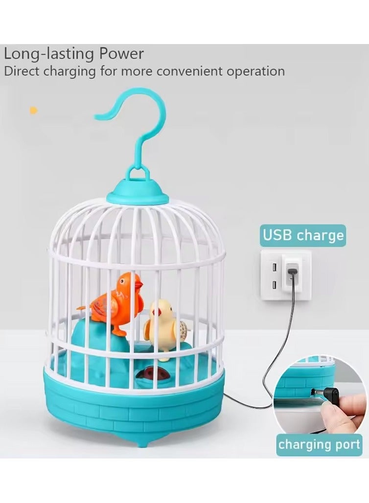 Singing bird cage toy Live Pets Singing Chirping Bird Birds Doll Kids Playset - Image 3