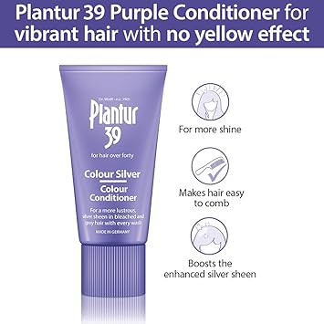Plantur 39 Purple Conditioner 150ml Enhanced Silver Sheen for Bleached and Grey Hair Prevents and Reduces Hair Loss and Supports Hair Growth - Image 2