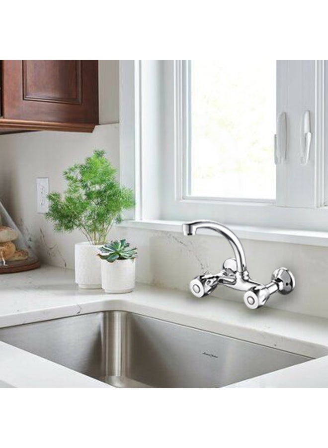 MODI Wall Mounted Sink Mixer Faucet – Hot & Cold Water Switch, Aerated No Splash Stream, Stainless Steel Kitchen & Bathroom Tap - Image 4