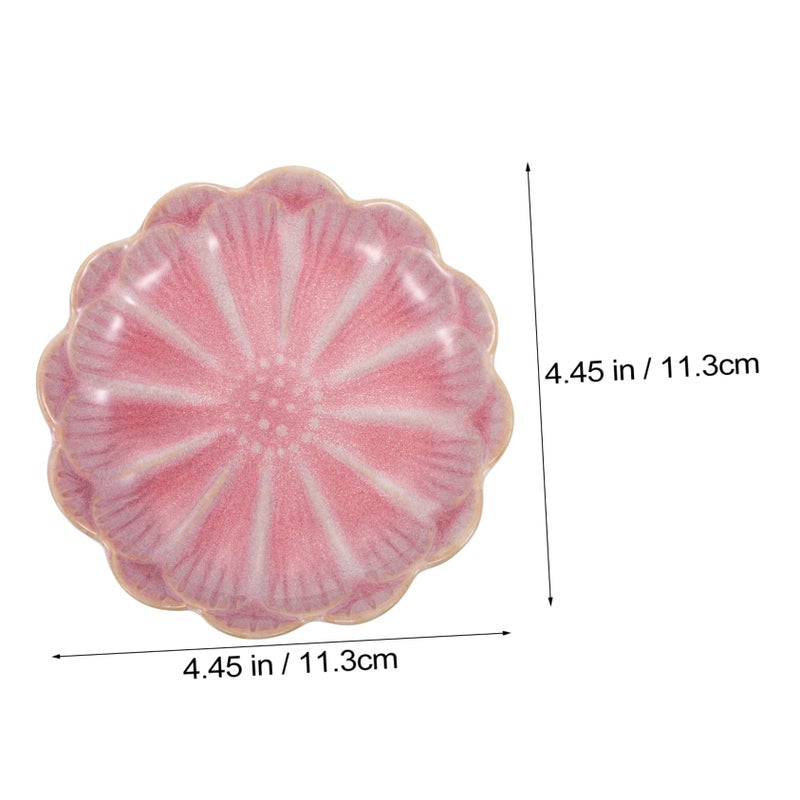 Vintage Flower Shape Ceramic Snack Dish Side Plate for Sauce Dipping Appetizers Easy Clean - Image 3