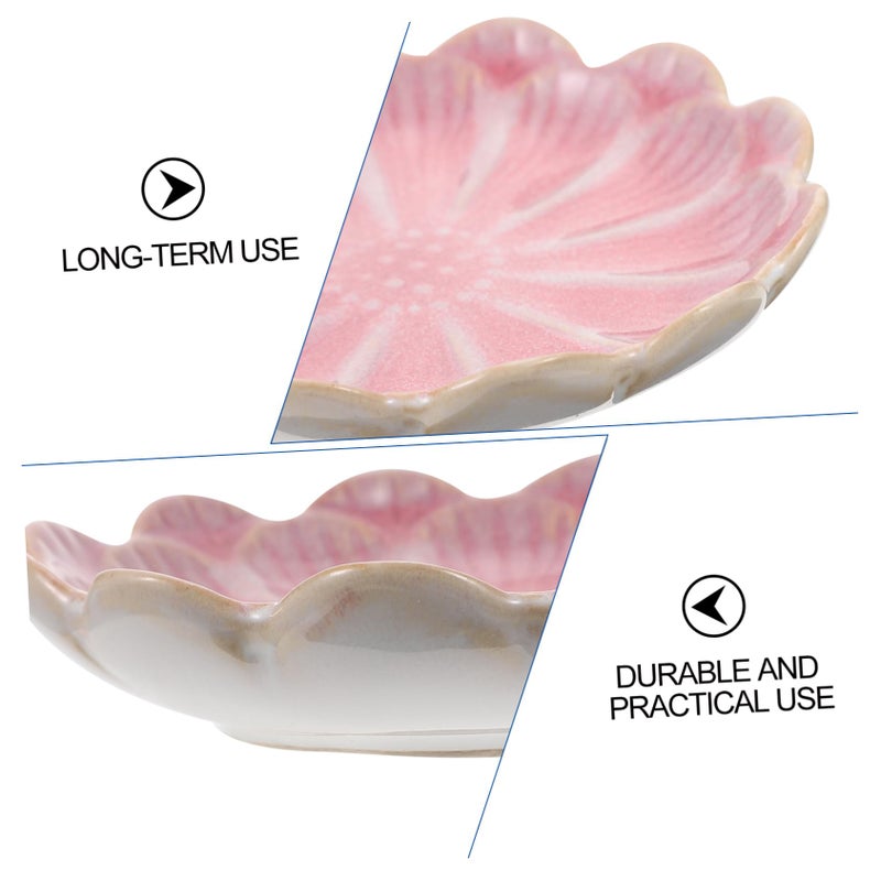 Vintage Flower Shape Ceramic Snack Dish Side Plate for Sauce Dipping Appetizers Easy Clean - Image 4