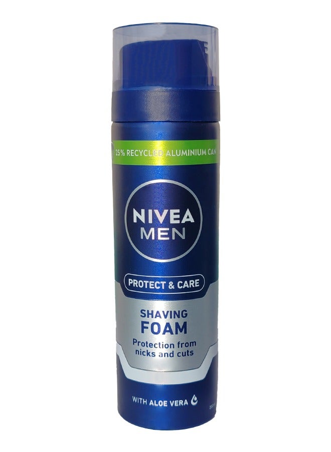 Nivea Protect and Care with Aloe Vera Shaving Foam 200ml  - Image 1