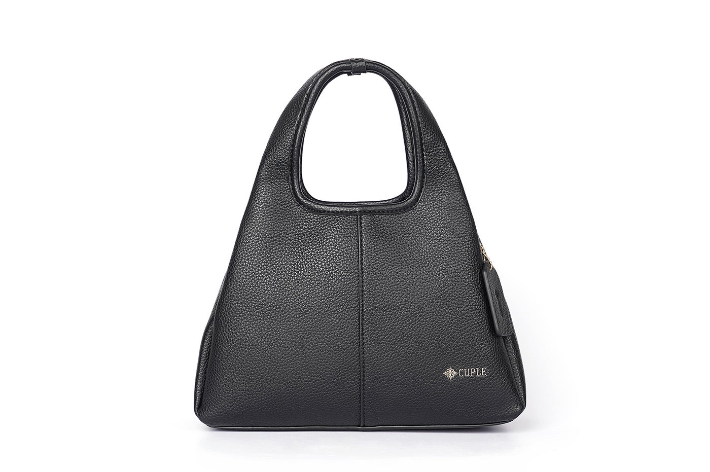 Single top handle trapezoidal shape faux leather h...