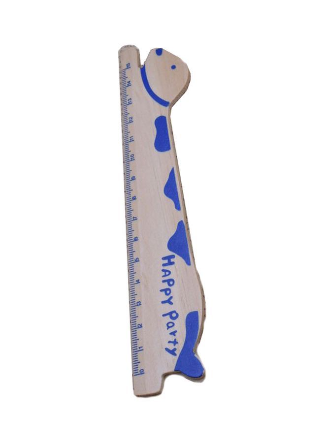 NIBEMINENT Dolphin Shaped Wood Ruler Beige/Blue