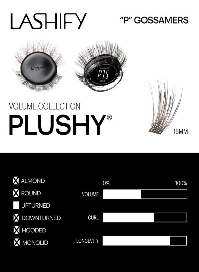 Lashify Plushy 15mm Gossamer Lashes in Truffle Color, Easy DIY False Lashes for a Voluminous Yet Still Natural Look - Image 3