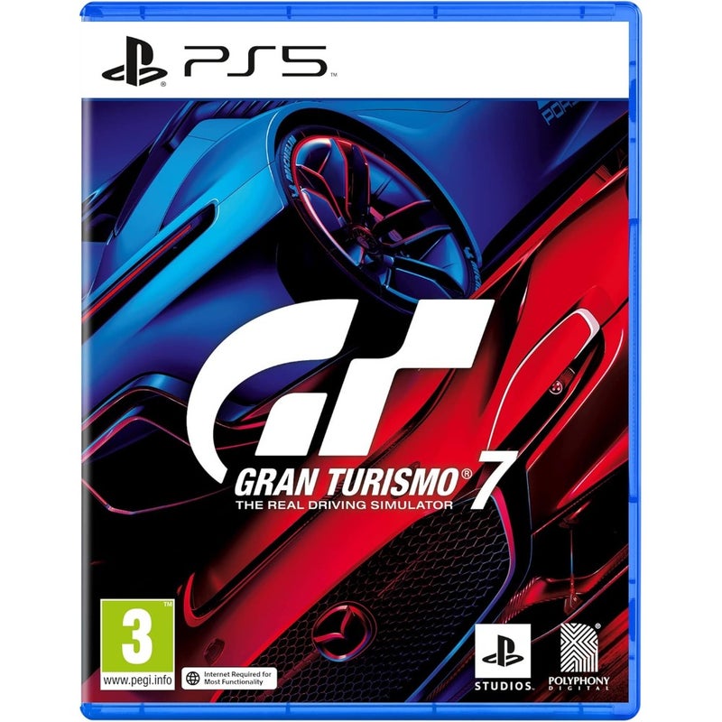 Gran Turismo 7 PS5 racing simulation for home use, high-gloss black disc case, premium matte finish with embossed logo - Image 1