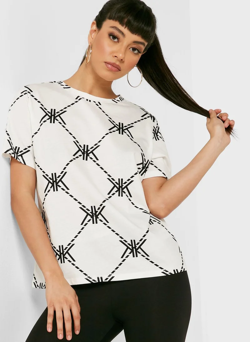 KENDALL + KYLIE Crew Neck Printed T-Shirt