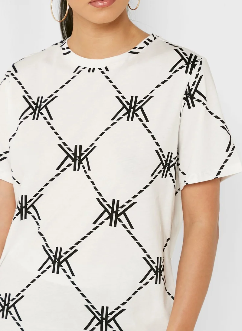 KENDALL + KYLIE Crew Neck Printed T-Shirt