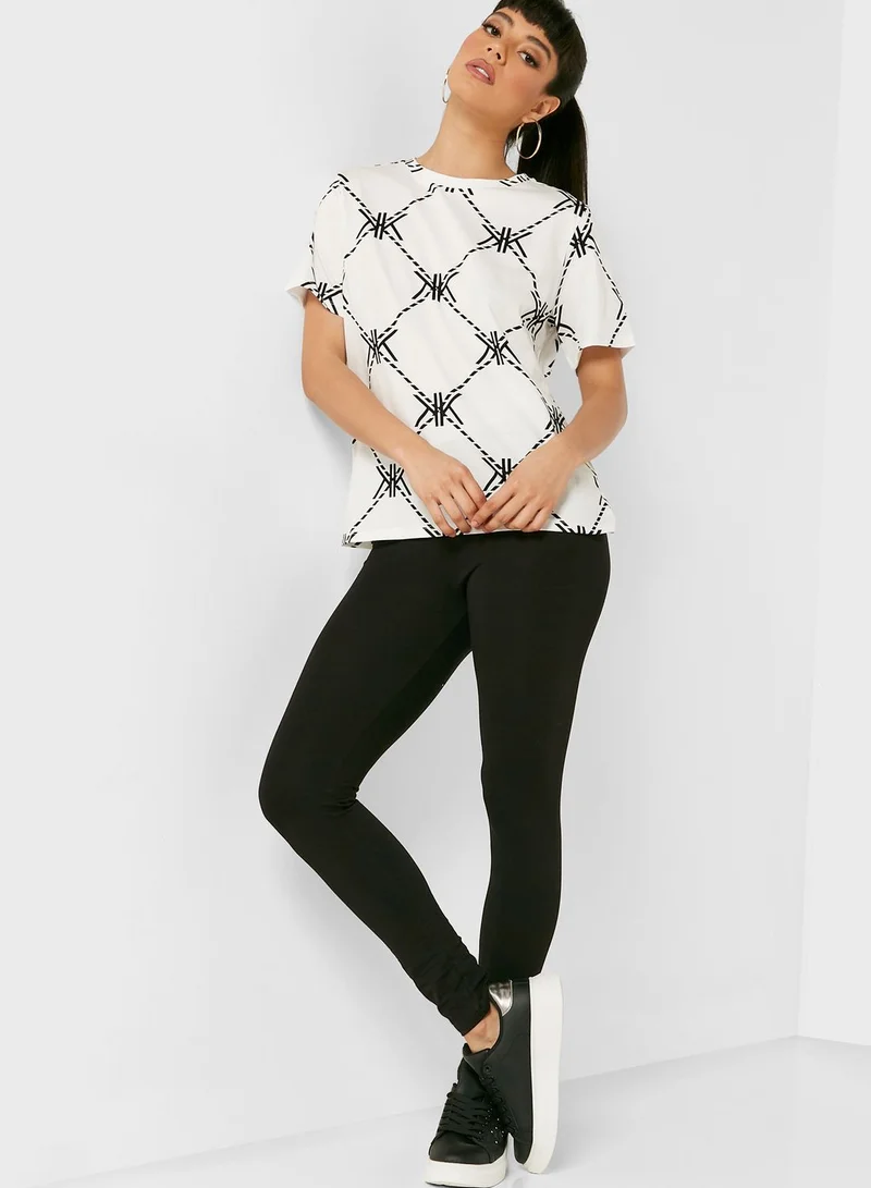 KENDALL + KYLIE Crew Neck Printed T-Shirt