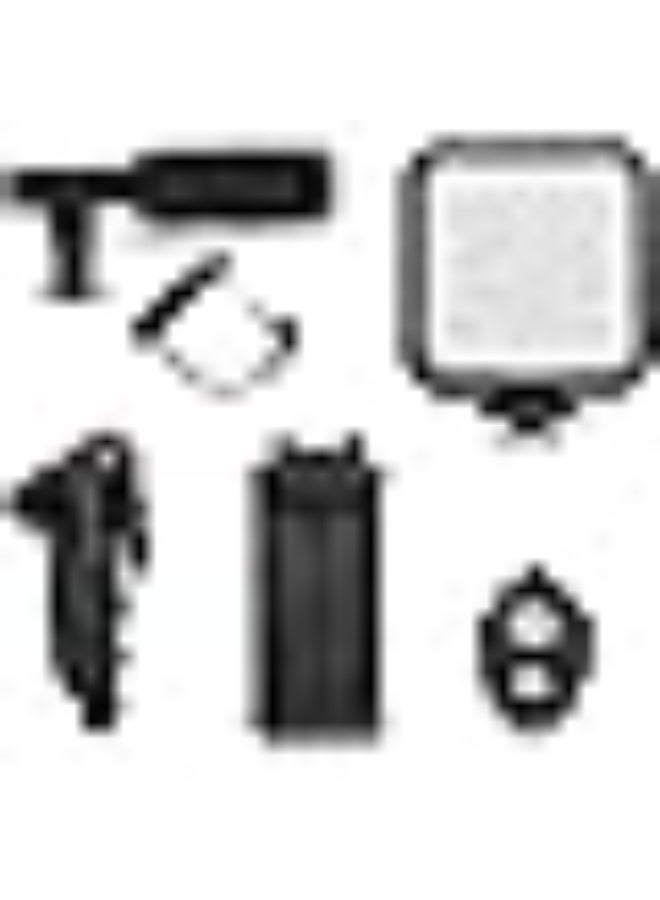 كيت تصوير فيديو للموبايل – حامل موبايل مكتبي مع ميكروفون وإضاءة LED وريموت تصوير - Image 2