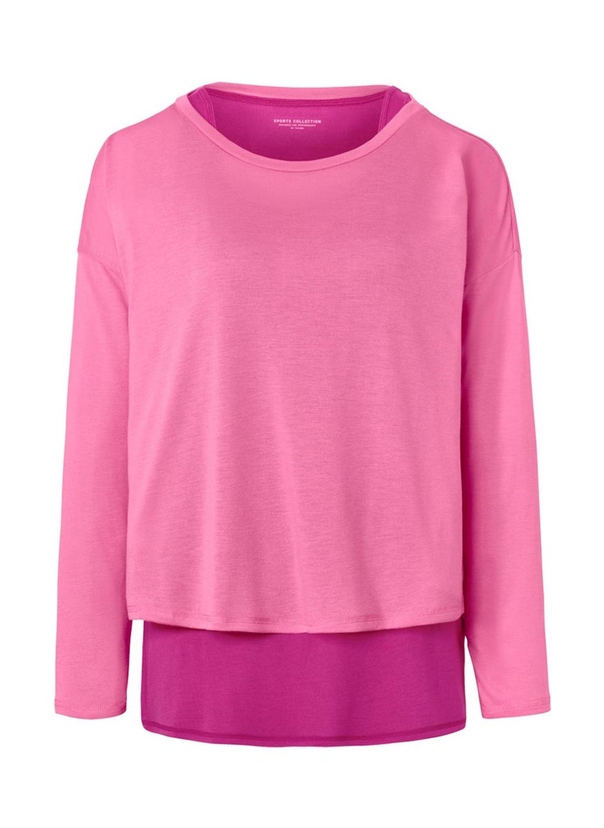 Tchibo Women 2 In 1 Sportswear Fit 3/4 Sleeves Top, Fuchsia  - Image 2