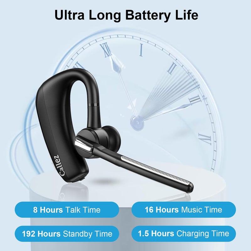 Callez Bluetooth Headset V5.0, Bluetooth Earpiece with CVC8.0 Dual Mic Noise Cancelling Wireless Headset for iPhone Android Cell Phone Trucker Business Office Work, Clear Chat - Image 5
