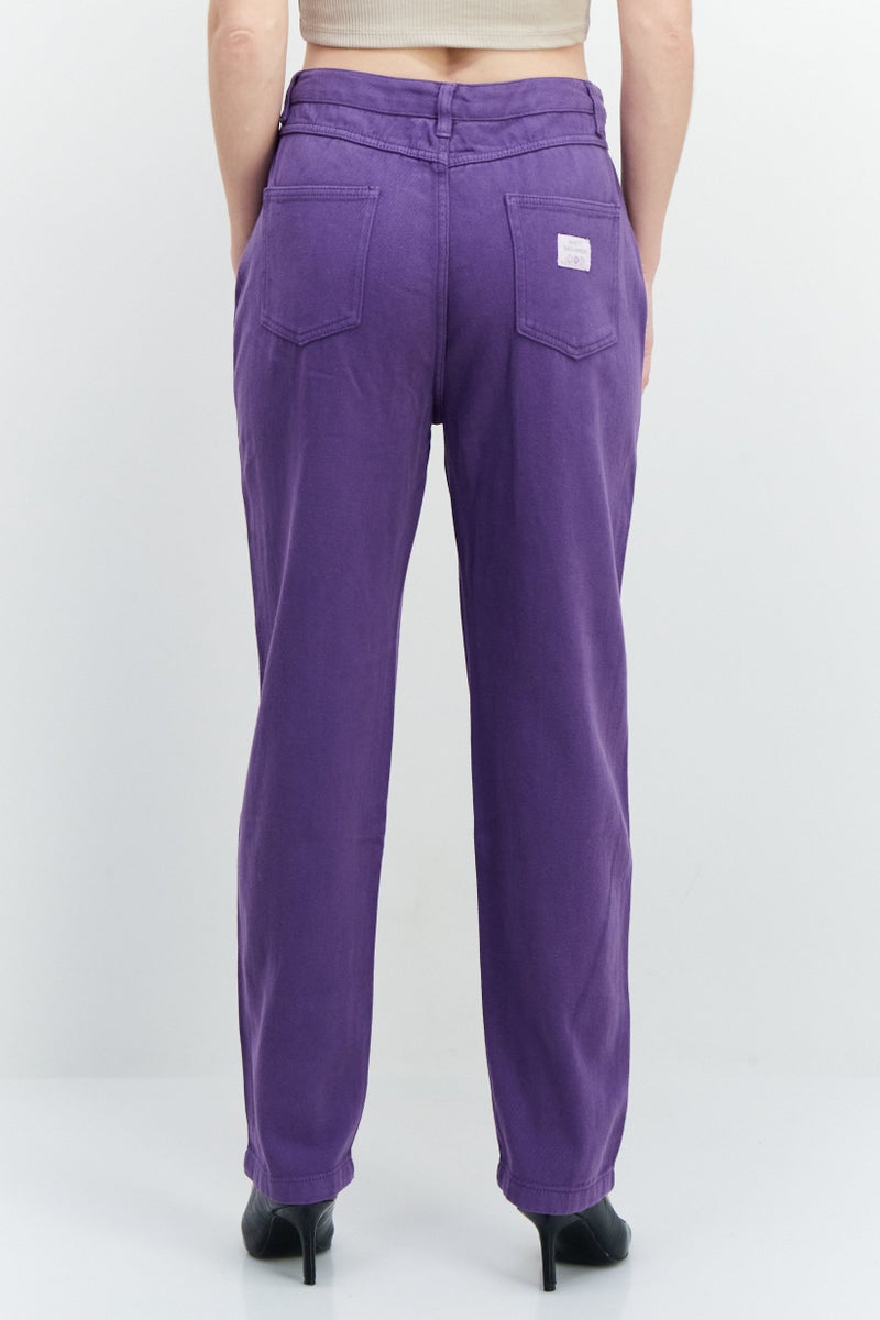 Misfit Women regular Fit Non-Stretchable Plain Denim, Purple - Image 4