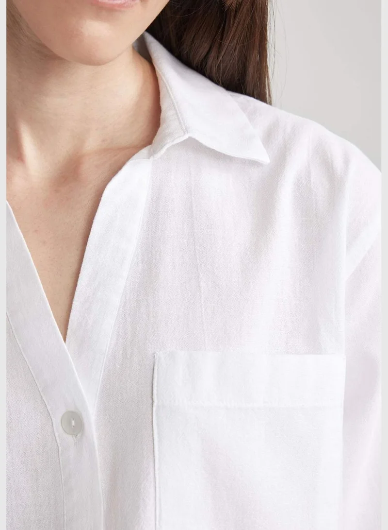 DeFacto Boxy Fit Shirt Collar Short Sleeve Shirt