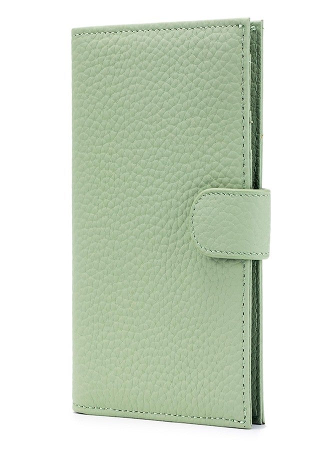 Karmiir RFID Passport Holder Travel Wallet for Women, Leather Passport Cover Wallet with Card Holders SIM Slots,Zippered Coins Pocket and Cash Slot Slim Compact Travel Wallet, Light Green, Fashion and - Image 1