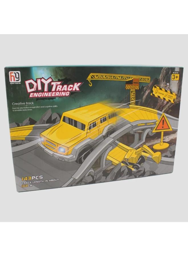 Construction Race Track Set – Build, Race & Explore! - 143 Pcs - Image 1