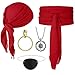 CICOCI Men Pirate Costume Accessories Set For Women Pirate Hat Pirate Head Scarf Sash Belt Dress Accessories - Image 3