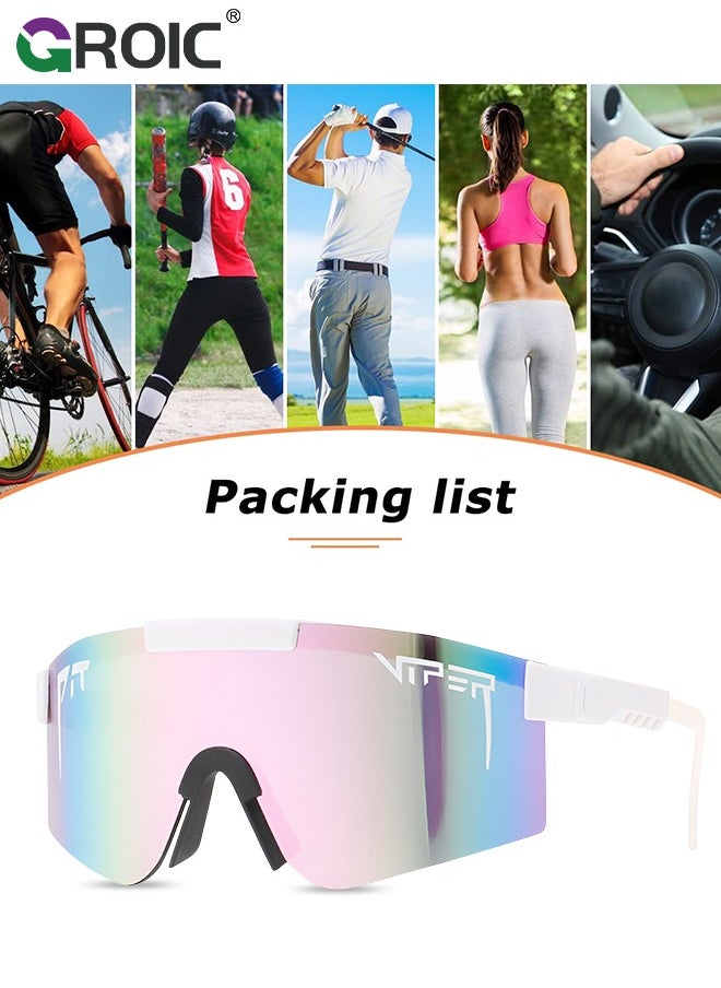 GROIC Cycling Sunglasses, Sports Sunglasses, UV Protection Cycling Sunglasses Polarized  UV400 Visor Outdoor Windproof Glasses for Sports, Running, Golf, Baseball, Fishing  - Image 5