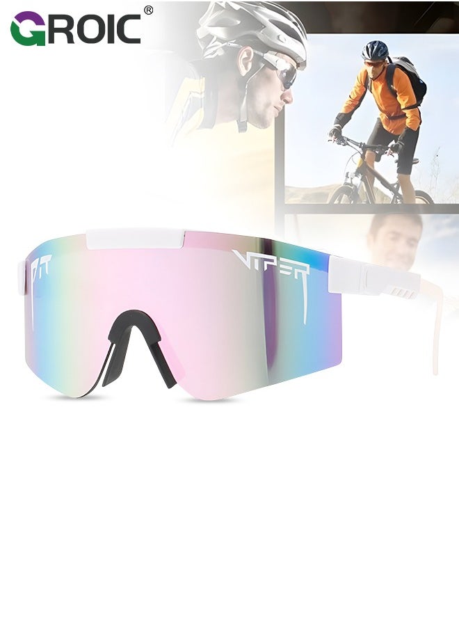 GROIC Cycling Sunglasses, Sports Sunglasses, UV Protection Cycling Sunglasses Polarized  UV400 Visor Outdoor Windproof Glasses for Sports, Running, Golf, Baseball, Fishing  - Image 1