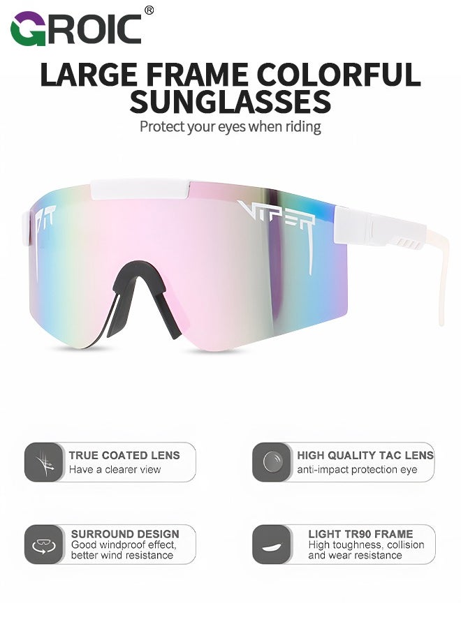 GROIC Cycling Sunglasses, Sports Sunglasses, UV Protection Cycling Sunglasses Polarized  UV400 Visor Outdoor Windproof Glasses for Sports, Running, Golf, Baseball, Fishing  - Image 2
