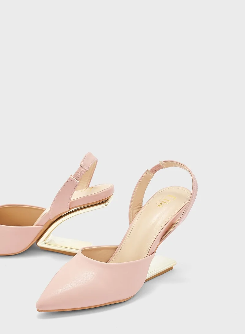 ELLA Interest Heel Pointed Pump