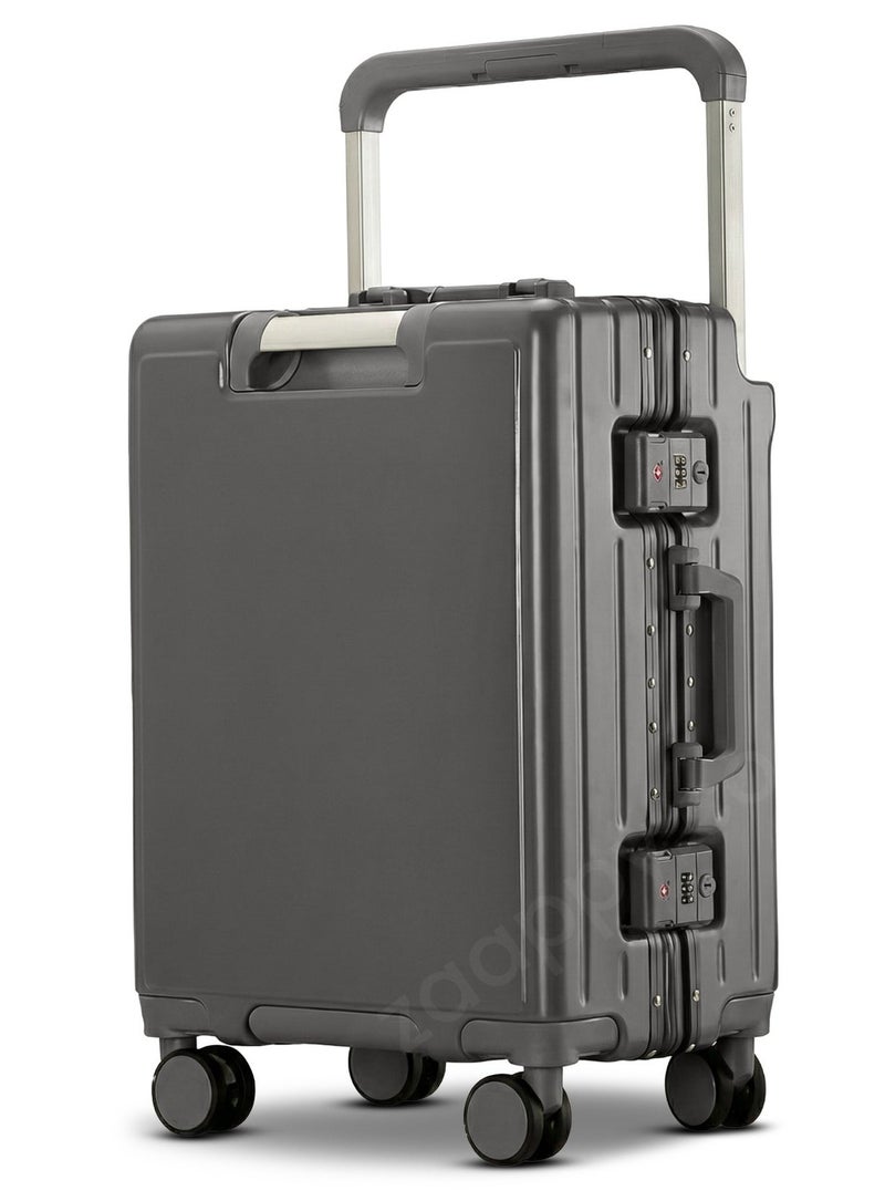 ZAAPPY Wide Handle Hard Shell Aluminum Framed 20 Inch(8-10kg) Cabin Size Luggage With Laptop Pocket - Image 1