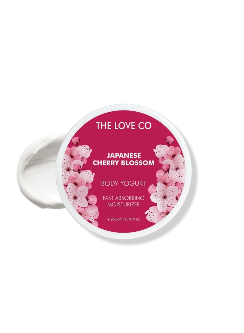 ذا لوف كو. زبادي بنكهة زهر الكرز | ٢٠٠ غرام | ترطيب خفيف | كريم مرطب مغذي للبشرة الجافة | مناسب للرجال والنساء | زبادي نباتي للجسم - Image 1