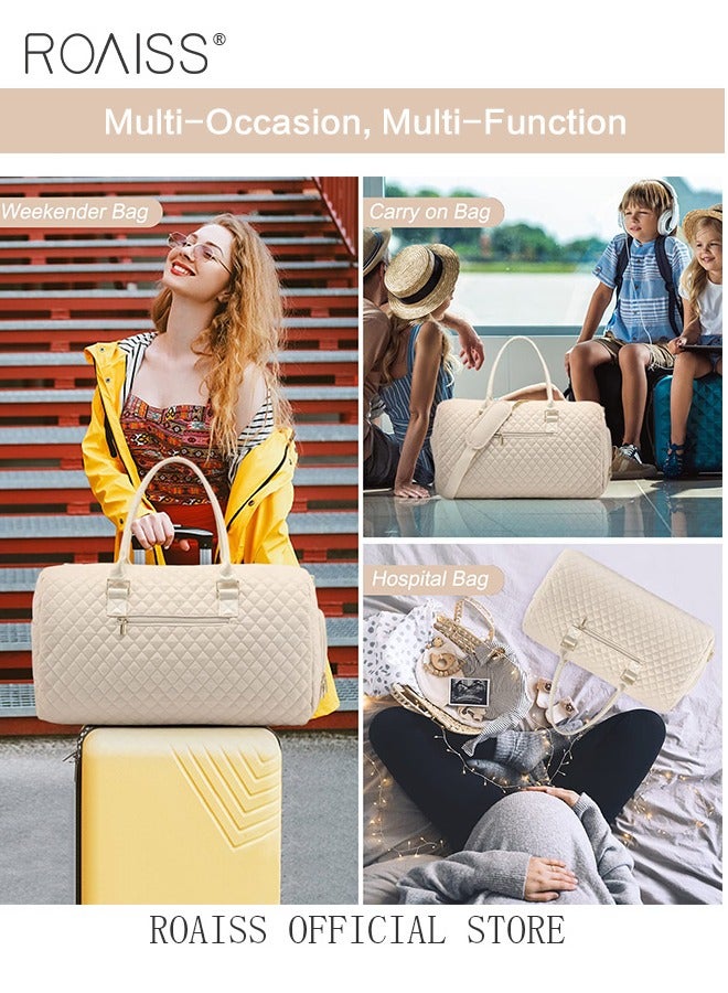 roaiss Unisex Large Capacity Duffle Bag and a Small Zipper Pouch Bag Combination Set Multi-functional Waterproof Shoulder Crossbody Bags Sets for Travel Business Trip or Gym Suitable for Both Women and Men Travel Duffel Bag with Shoe Compartment - Image 5