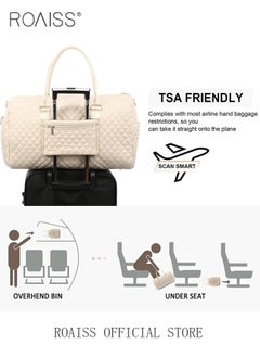 roaiss Large Capacity Duffle Bag and a Small Zipper Pouch Bag Combination Set Unisex Multi-Functional Waterproof Shoulder Crossbody Bags Sets for Travel Business Trip or Gym Suitable for both Women and Men  - Image 3