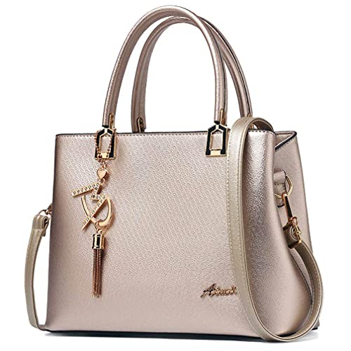 ToLFE Womens Purses and Handbags Shoulder Bags Ladies Designer Top Handle Satchel Tote Bag (Gold) - Image 1