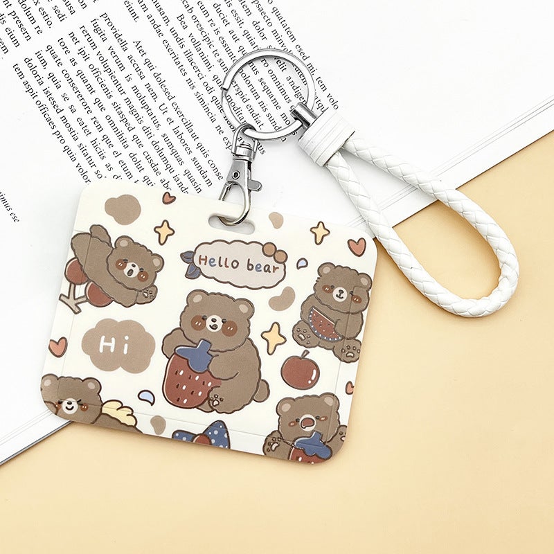 Student Cute Cartoon Push-Pull Card Cover Bus Card Meal Card Access Card Game Card Protective Cover - Image 1