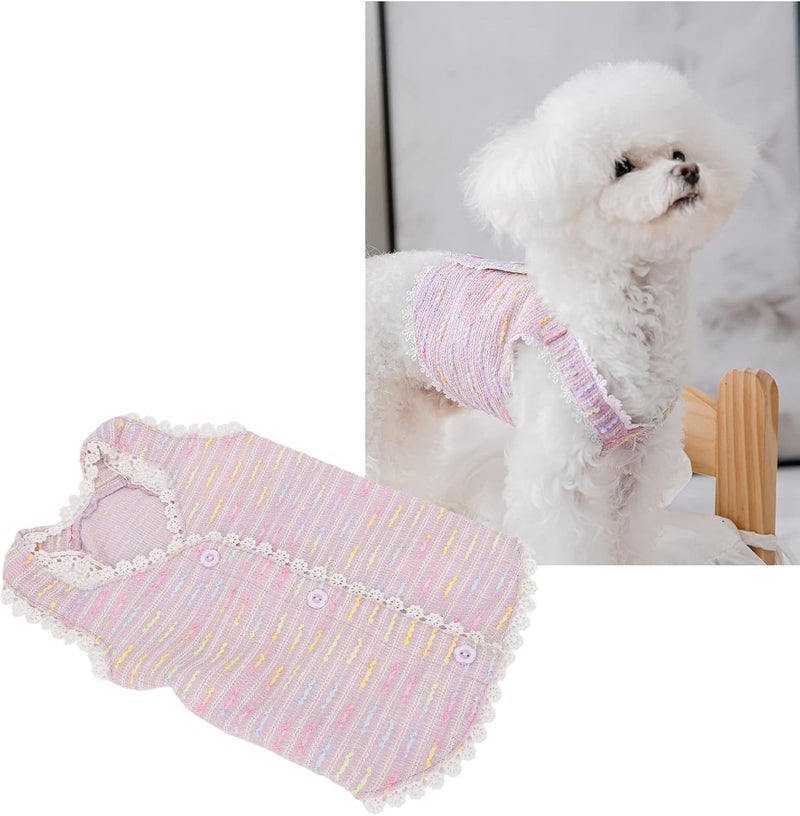 Pet Lace Vest for Puppy, Colorful Sweet Princess Style, Purple, Lightweight Breathable Coarse Spinning - Elegant Trendy Design, Comfortable Summer Wear for Small Dogs (S) - Image 3