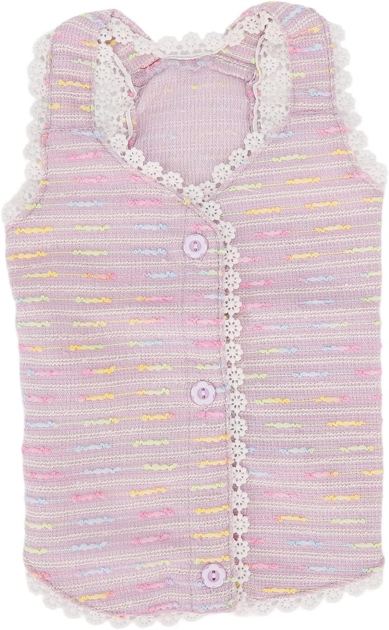 Pet Lace Vest for Puppy, Colorful Sweet Princess Style, Purple, Lightweight Breathable Coarse Spinning - Elegant Trendy Design, Comfortable Summer Wear for Small Dogs (S) - Image 1