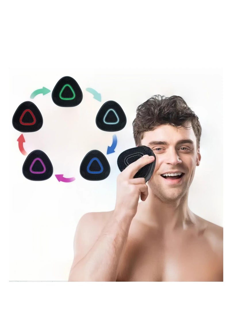 Rechargeable Waterproof Silicone Facial Cleansing Brush, Vibrating Exfoliator with 15 Modes & 5 Function Lights for Deep Cleansing and Massaging. Perfect for Exfoliation! - Image 1