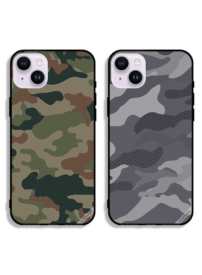 Covernex Two Cases For Apple iPhone 14 Protective Covers Camouflage Patterns - Image 1