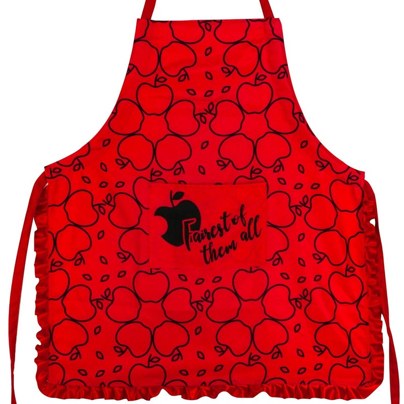 Snow White Disney Snow White Apple Print Red Ruffled Adult Kitchen Apron