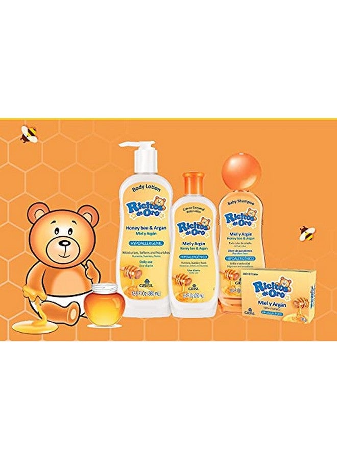 ريكيتوي دي أورو شامبو RICITOS DE ORO Honey Bee شامبو منظف للأطفال بغطاء خشخيشة منتج خالٍ من البارابين لشعر الطفل الرقيق مضاد للحساسية عبوة من 3 قطع سعة 8.4 أونصة سائلة لكل عبوة، 3 زجاجات - Image 3