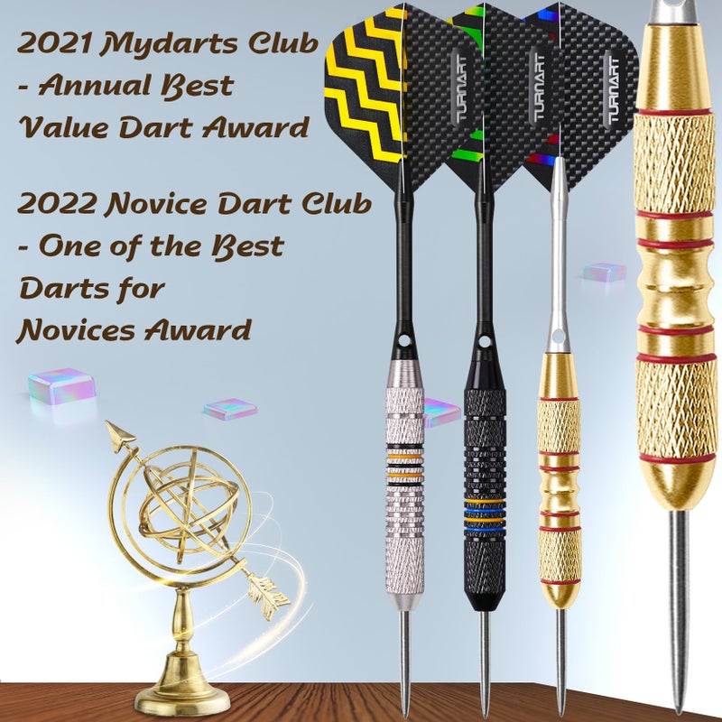 Turnart Darts Metal Tip Set - Steel Tip Darts Darts Set Professional Metal Darts Dart Board Set 12 Pcs 24 Gram 20 O-Rings Aluminum Darts Shafts 24 Extra Flights Darts Tool - Image 5
