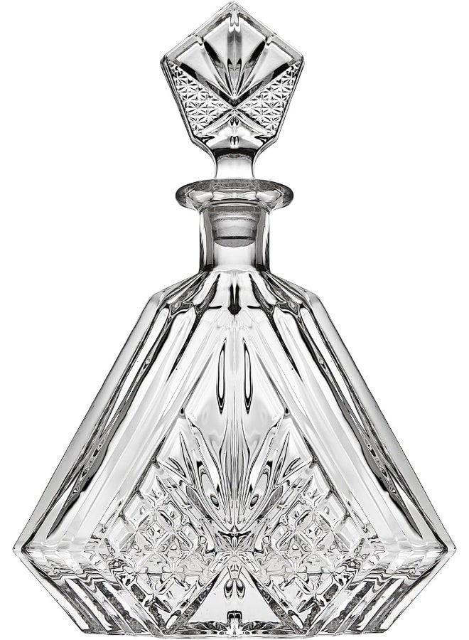 Lefonte Whiskey Decanter for Liquor Scotch Bourbon or Wine, Irish cut Triangular - 750ml - Image 2
