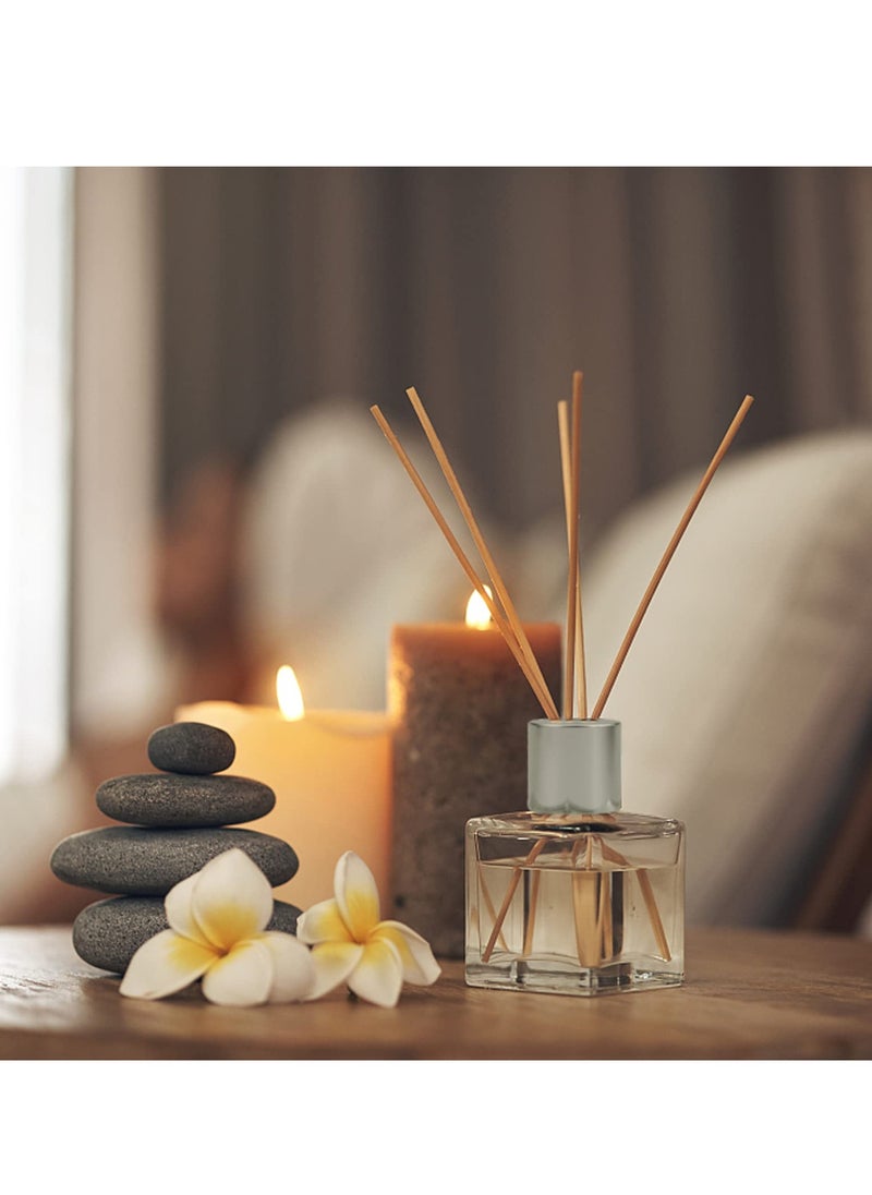 Excefore - Fragrance Diffuser Empty Clear Bottles, 50ml Essential Fragrance Oil Reed Diffusers Set, Small Square Glass Diffuser Bottles with Caps for Home Bathroom Decorative Fragrance Accessories Use (4 Pcs) - Image 1