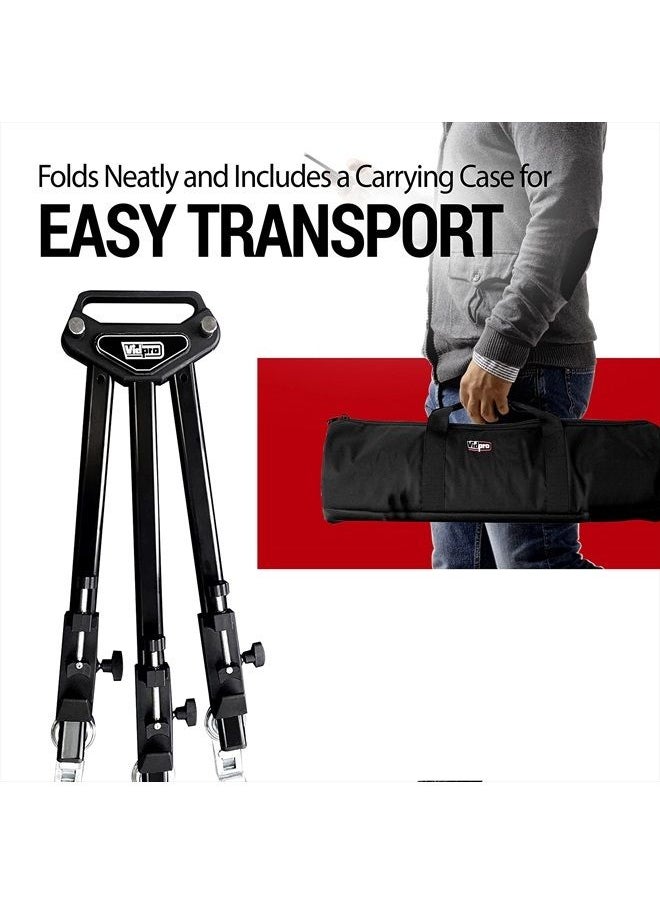 VidPro - Vidpro PD-1 Professional Tripod Dolly - Heavy Duty with Adjustable Leg Mount with Locking Wheels and Carrying Case Compatible with Most Tripods Perfect for Cameras Camcorder and Lighting Equipment - Image 1