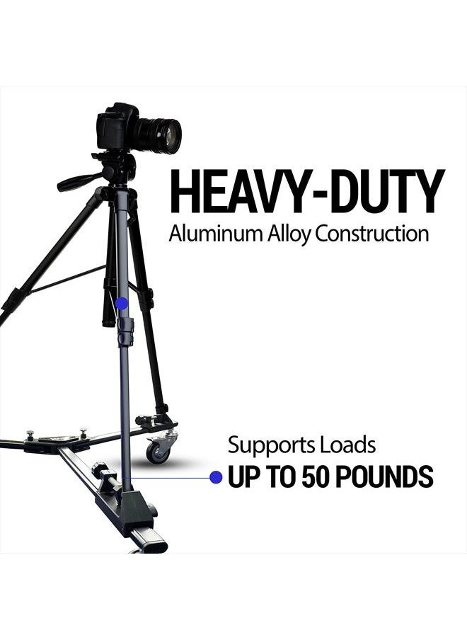 VidPro - Vidpro PD-1 Professional Tripod Dolly - Heavy Duty with Adjustable Leg Mount with Locking Wheels and Carrying Case Compatible with Most Tripods Perfect for Cameras Camcorder and Lighting Equipment - Image 1