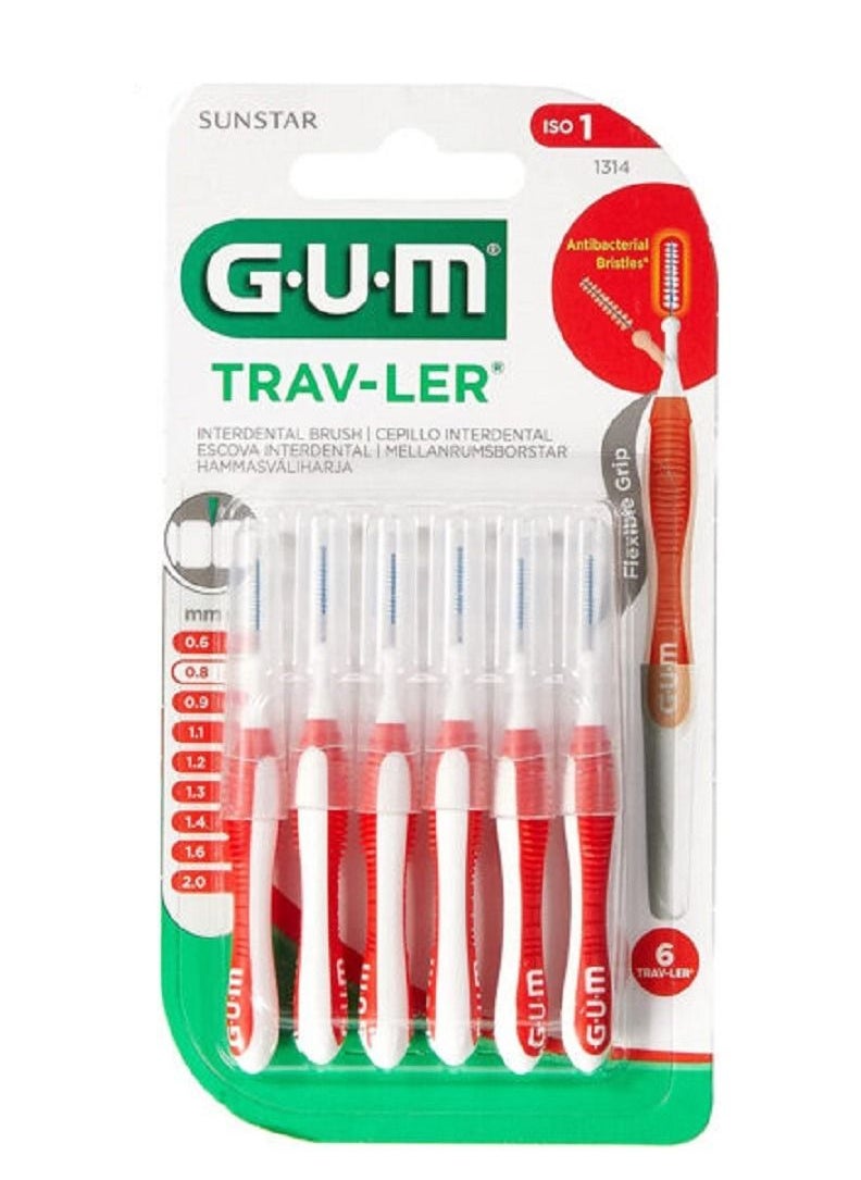 Gum Trav-Ler Interdental Brush 0.8Mm Red  - Image 1