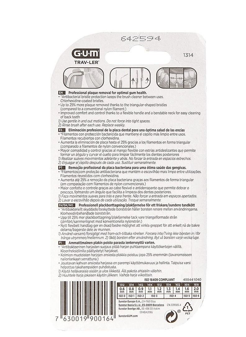 Gum Trav-Ler Interdental Brush 0.8Mm Red  - Image 2