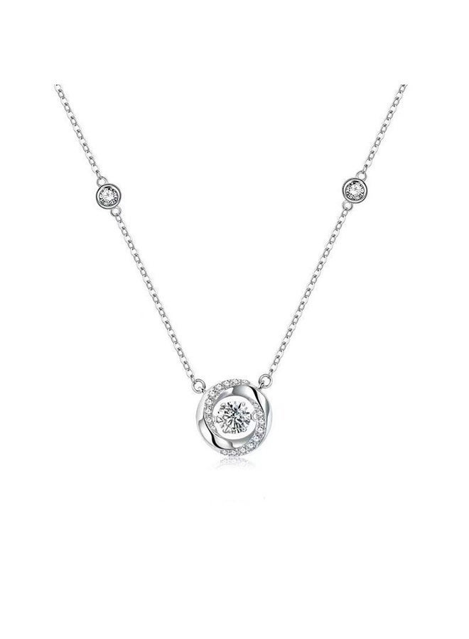 DAEVO 925 Sterling Silver Twisted Halo Crystal Necklace - Image 4