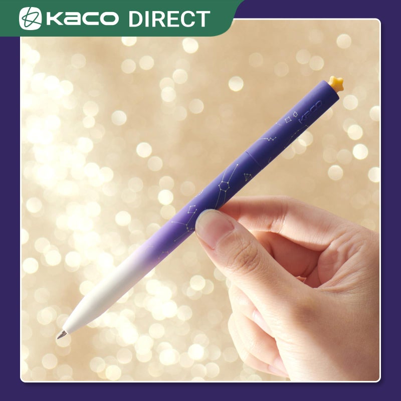 Kaco FIRST Gel Ink Pens, Pack of 2 Pieces Cute Heart Pen Set with Extra 4 Black Refills Holiday Gifts (2 Purple) - Image 3