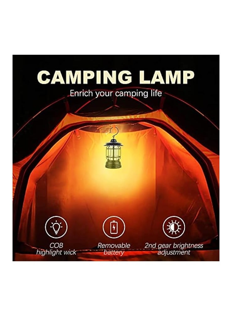 erorex Camping Lantern Battery Powered, Portable Outdoor Emergency Lamp, Hand & Hanging Waterproof Lantern Flashlight Cob Brightness Tent Light for Camping, Hiking, Fishing, Camping Gear  - Image 3
