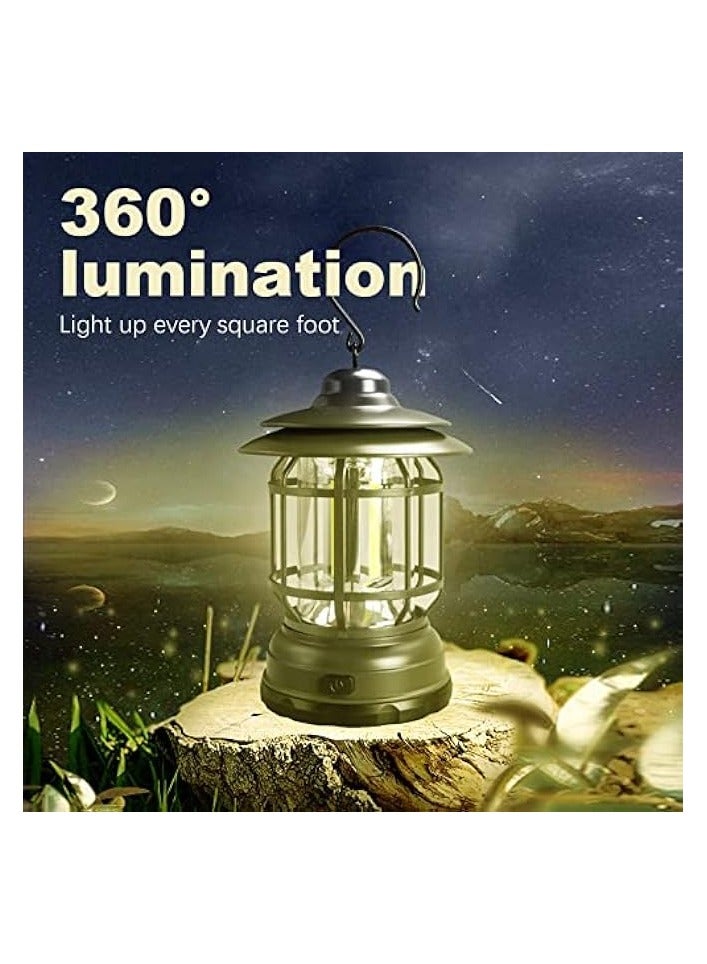 erorex Camping Lantern Battery Powered, Portable Outdoor Emergency Lamp, Hand & Hanging Waterproof Lantern Flashlight Cob Brightness Tent Light for Camping, Hiking, Fishing, Camping Gear  - Image 2